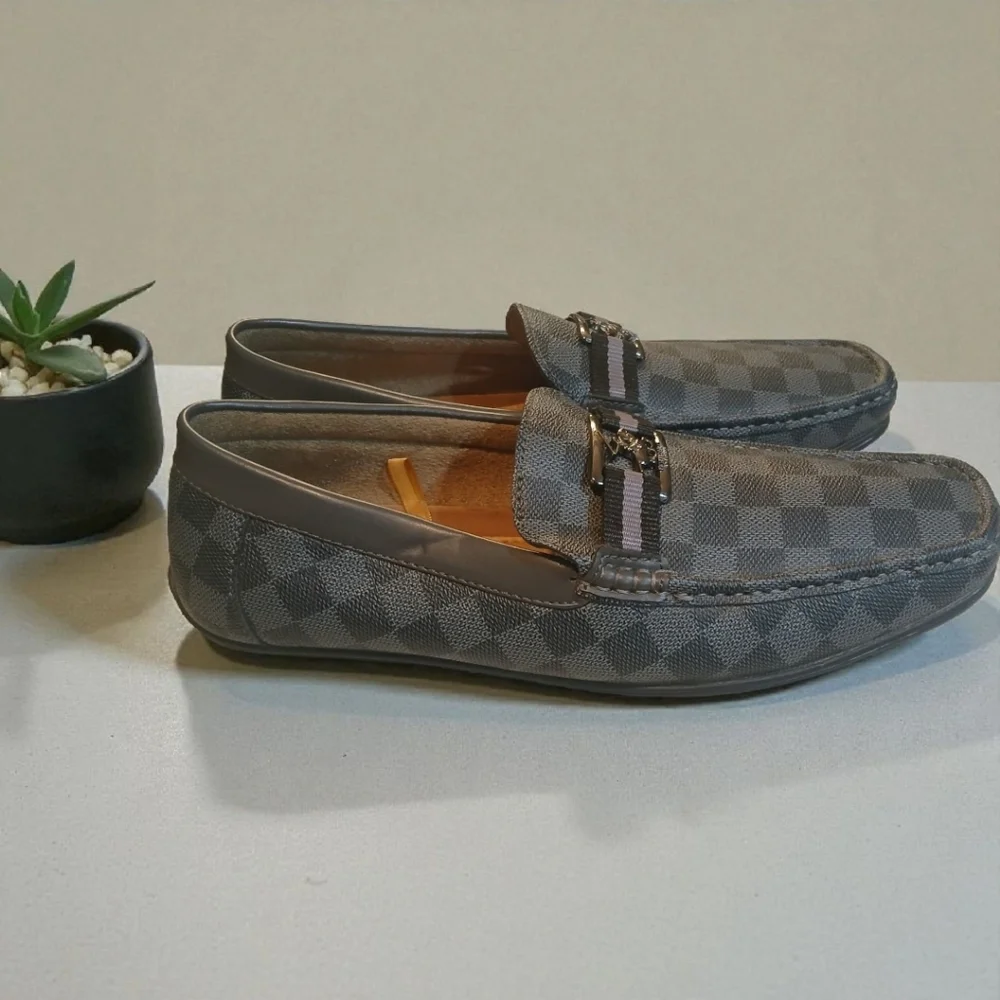 Beverly Hills Polo Club Men's Grey/Black Loafers With Buckle Size 13